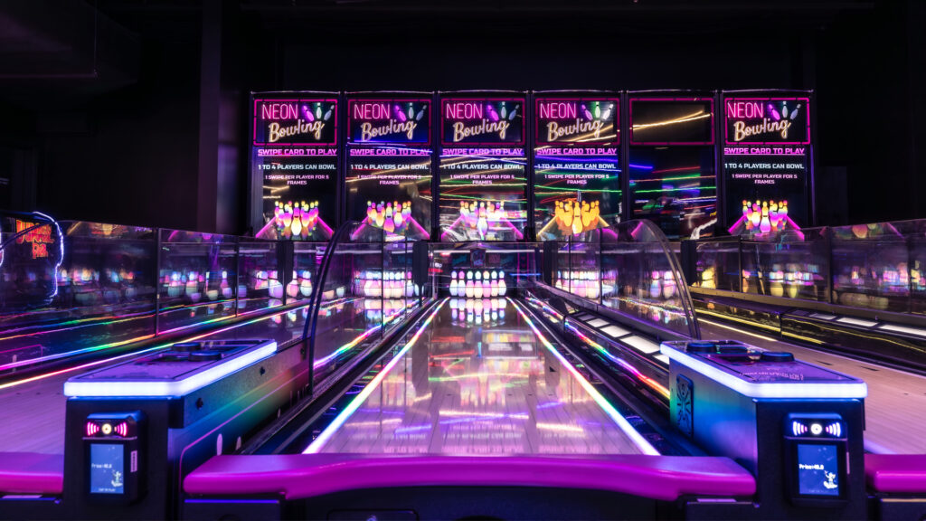 Neon Bowling | Mystery Fun House Arcade Experience, powered by Chuck E. Cheese