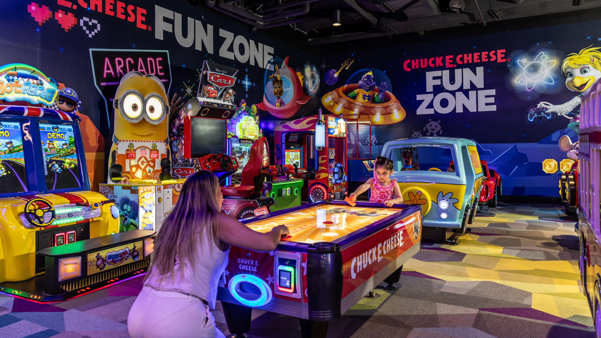 Fun Zone Kids Arcade Area 10 Air hockey | Family at Orlando Arcade | Mystery Fun House Arcade Experience, powered by Chuck E. Cheese