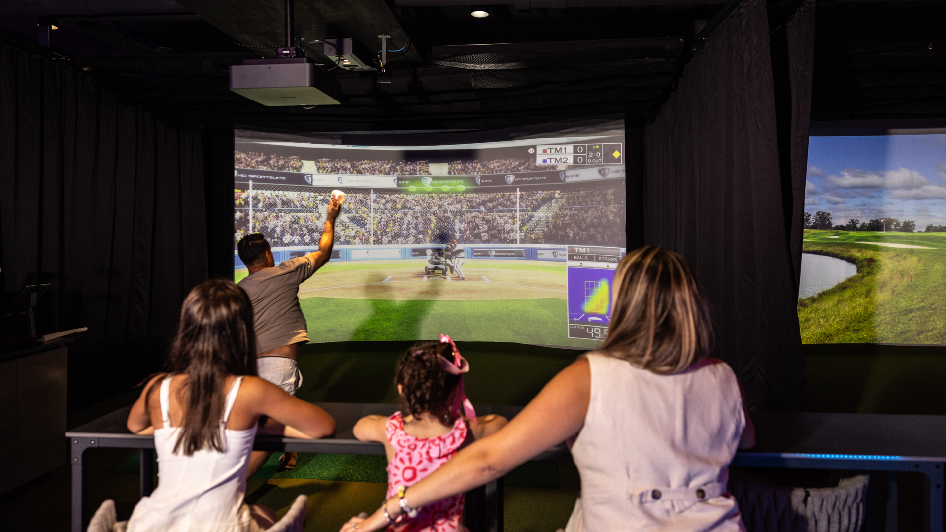 About Venue 63 Sports Simulators | Family at Orlando Arcade | Mystery Fun House Arcade Experience, powered by Chuck E. Cheese