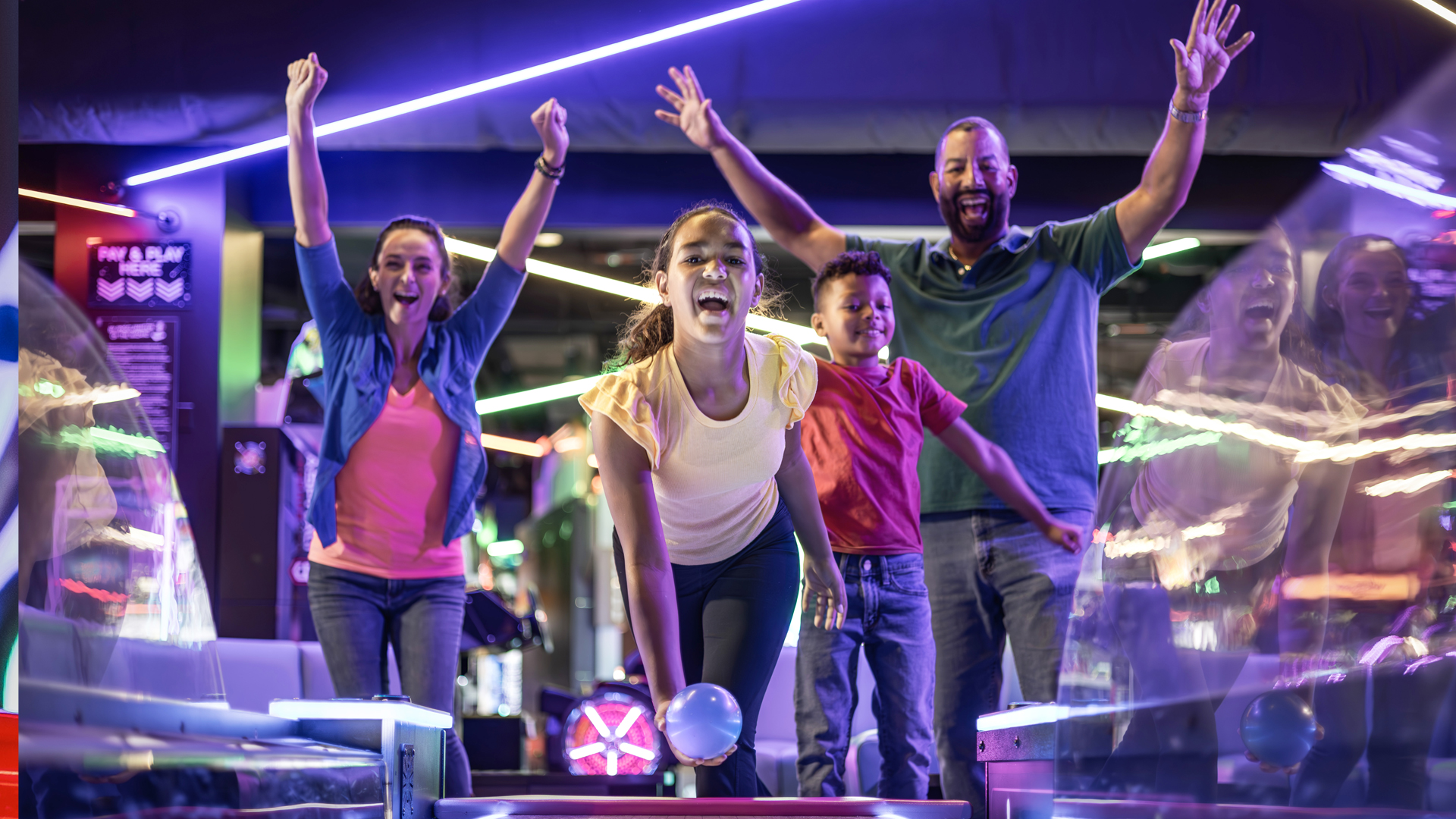 Bowling | Family at Orlando Arcade | Mystery Fun House Arcade Experience, powered by Chuck E. Cheese